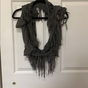Gray scarf  with fringe